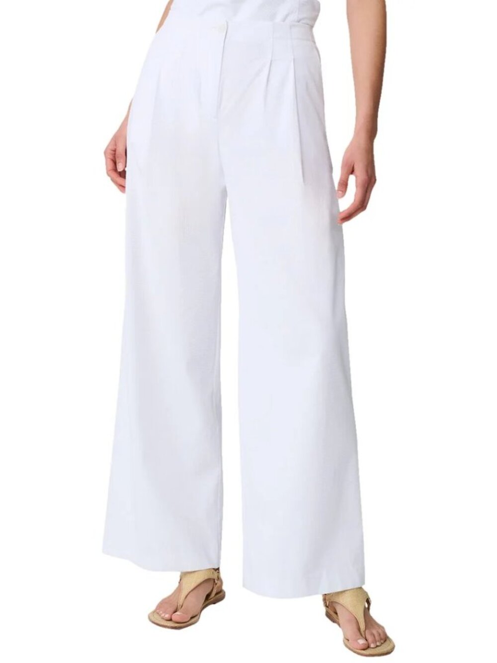 J. McLaughlin Nerissa Linen-blend Pant White 12 NWT